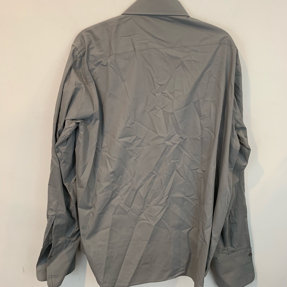 Stacy Adams grey solid button down - Picture 5 of 5